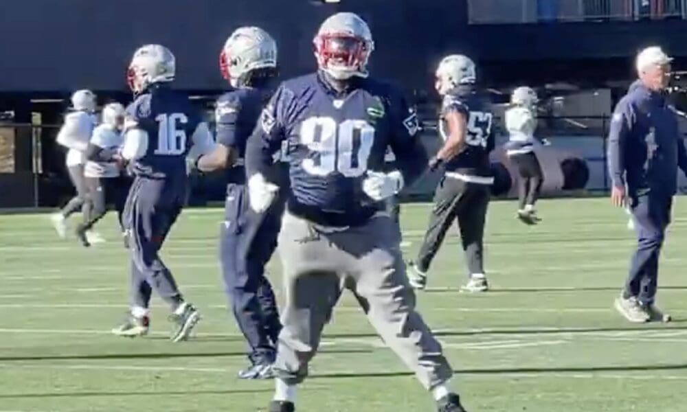 New England Patriots defensive tackle Christian Barmore returns to practice